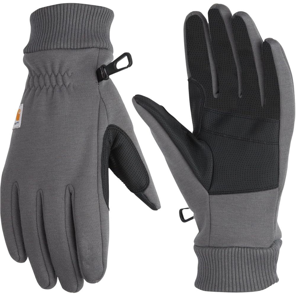 imageCarhartt Mens Wind Fighter ThermalLined Fleece TouchSensitive Knit Cuff GloveGray