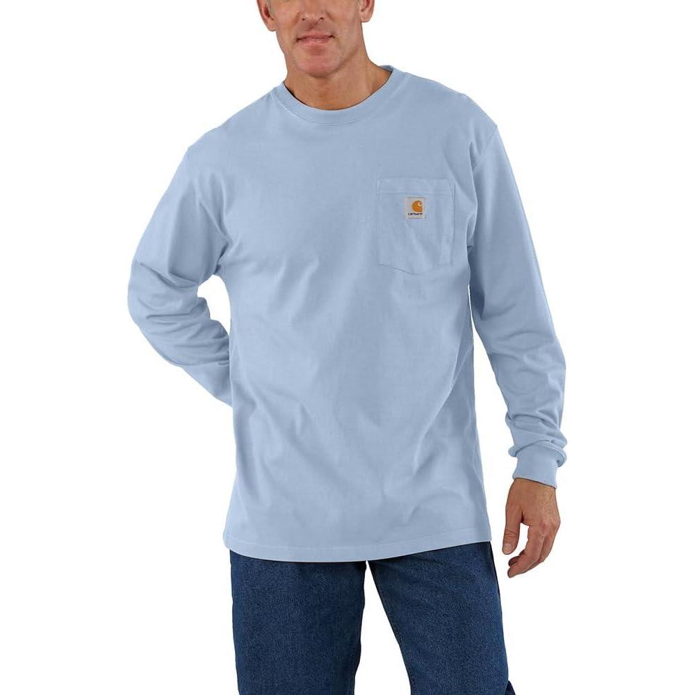 imageCarhartt Mens Workwear Pocket Long Sleeve TshirtFog Blue