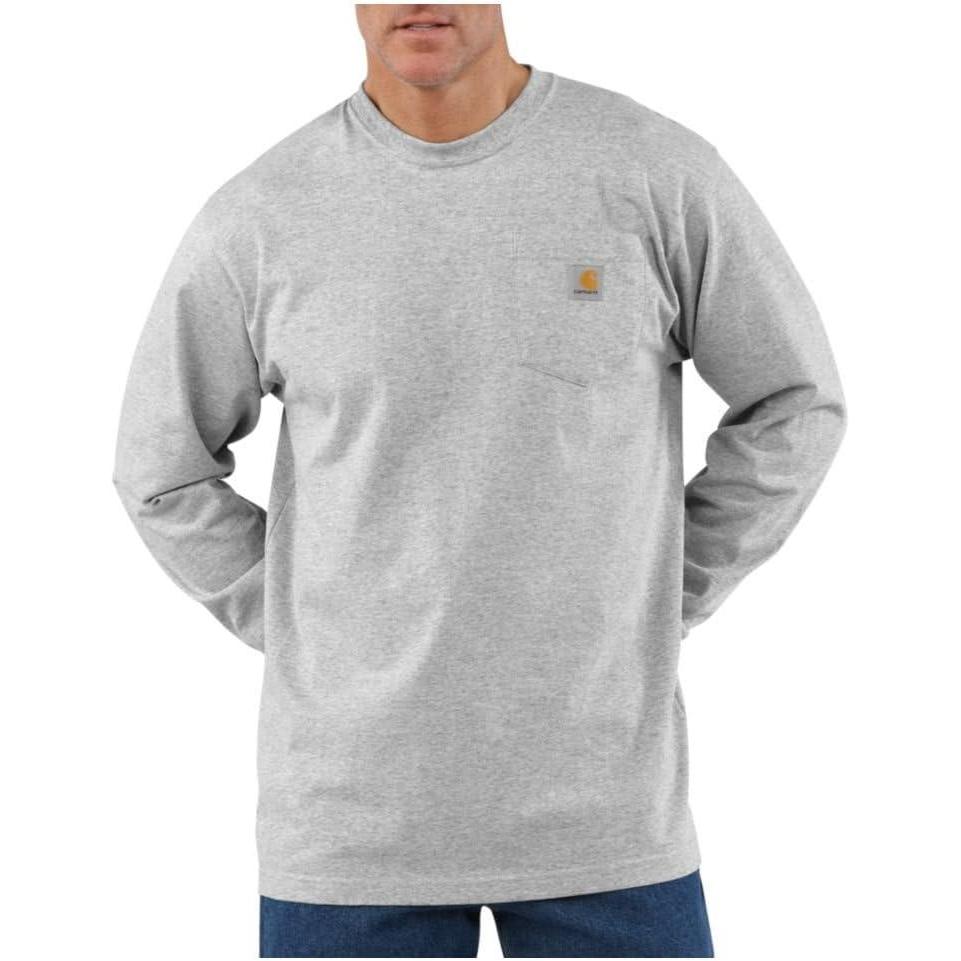 imageCarhartt Mens Workwear Pocket Long Sleeve TshirtHeather Grey