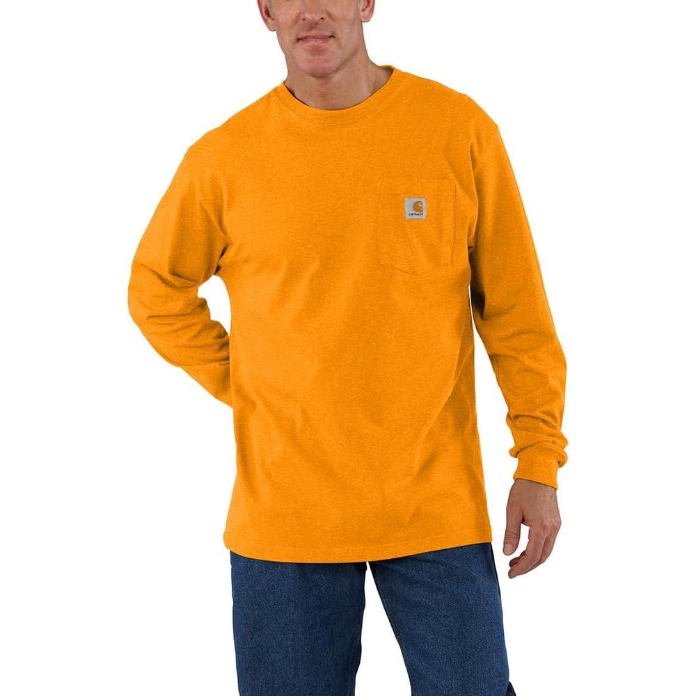 imageCarhartt Mens Workwear Pocket Long Sleeve TshirtRust Heather