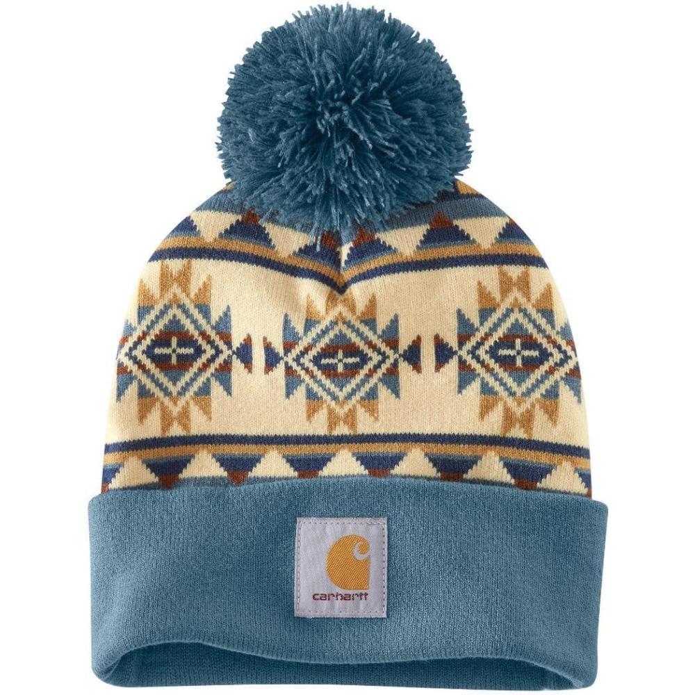 imageCarhartt Womens Bethany Yellowtail Pom Cuffed BeanieStorm Blue