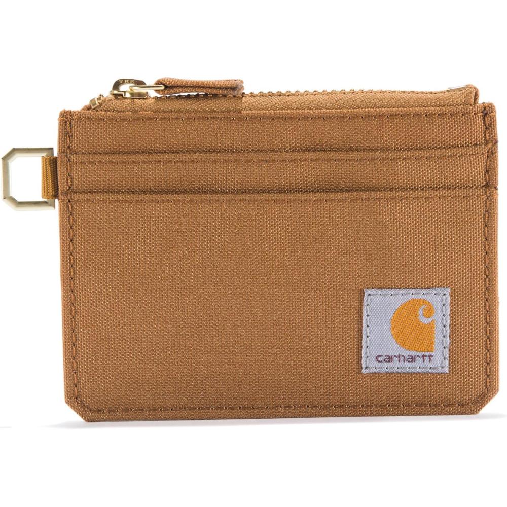 imageCarhartt Womens Casual Nylon Duck Zippered Card Keeper WalletsNylon Duck Zippered Carhartt Brown