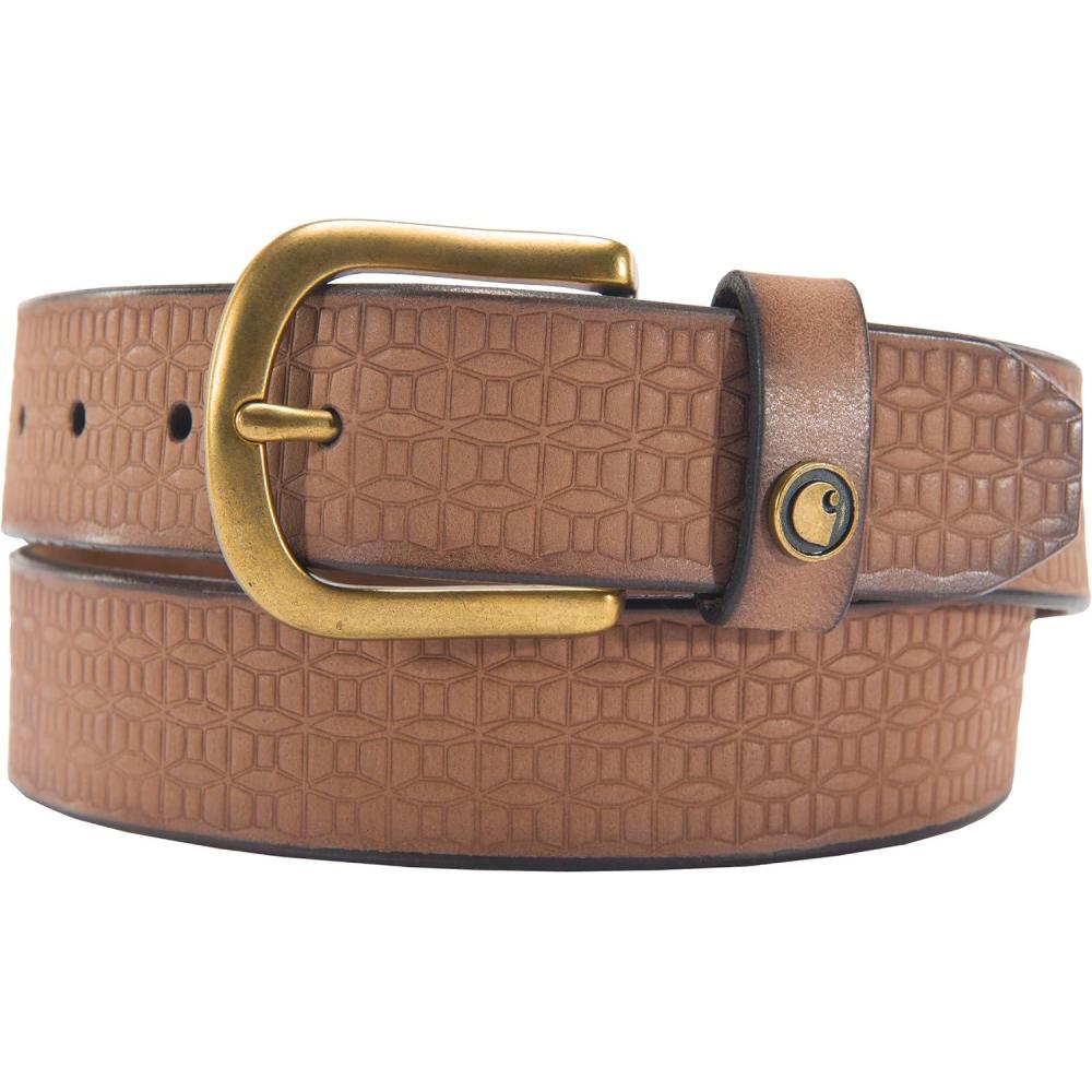 imageCarhartt Womens Casual Rugged Belts Available in Multiple Styles Colors ampamp SizesSaddle Leather Basketweave Brown