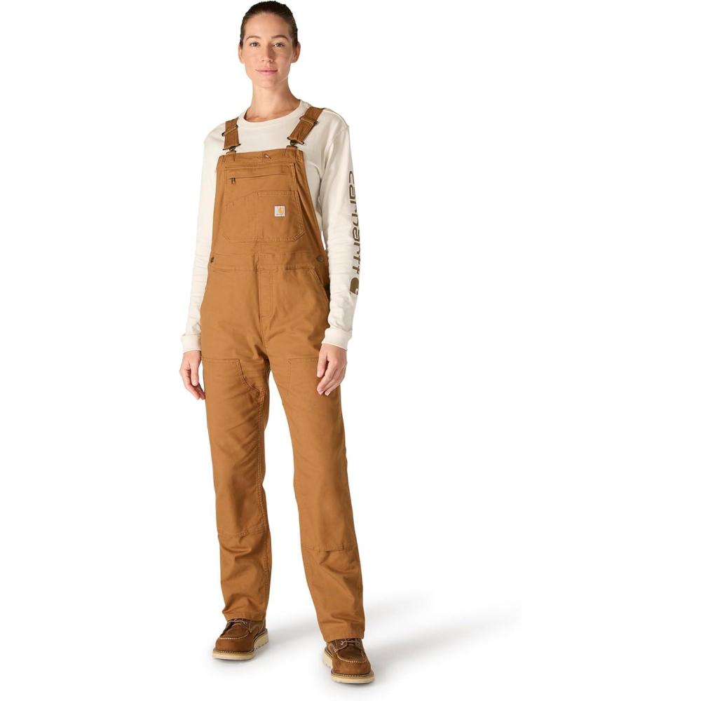 imageCarhartt Womens Crawford Double Front Bib OverallsCarhartt Brown