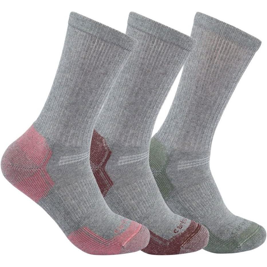 imageCarhartt Womens Midweight Cotton Blend Crew Sock 3 PackGray