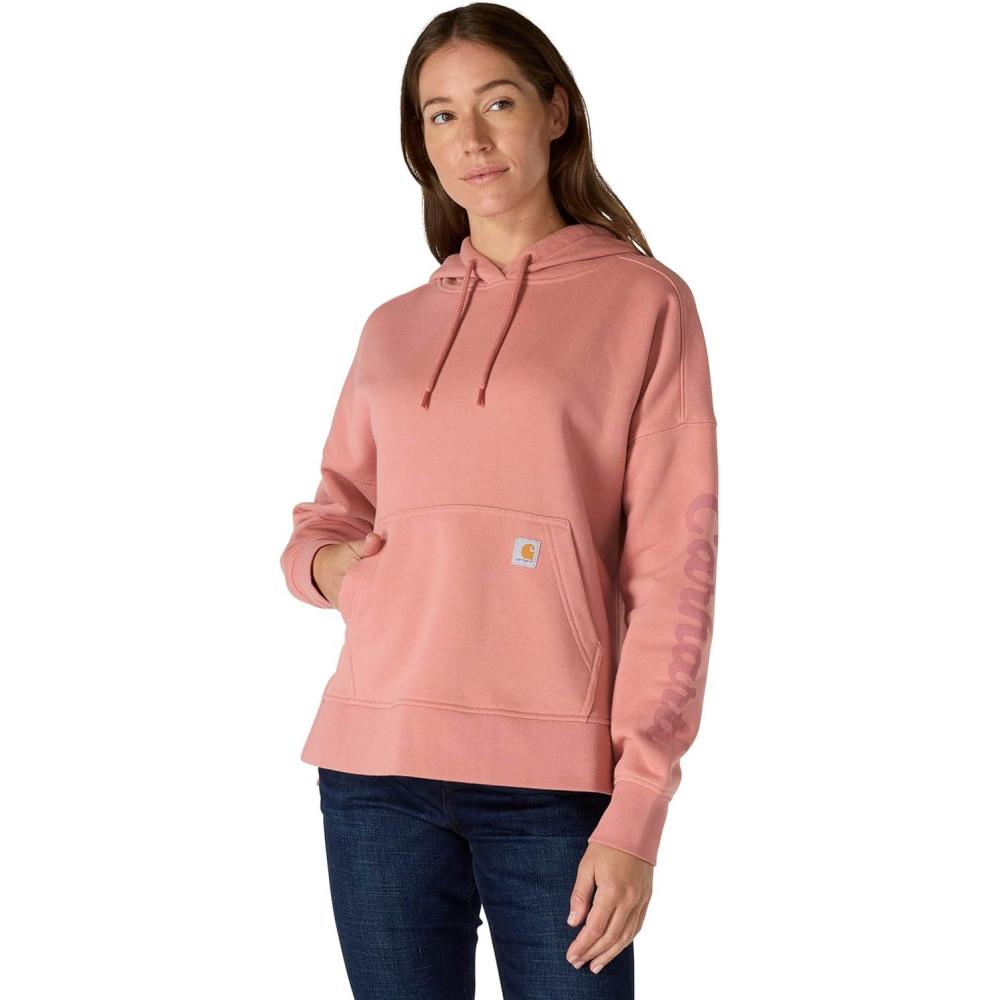 imageCarhartt Womens Oversizedfit Midweight Hooded Heart Graphic SweatshirtRose Tint