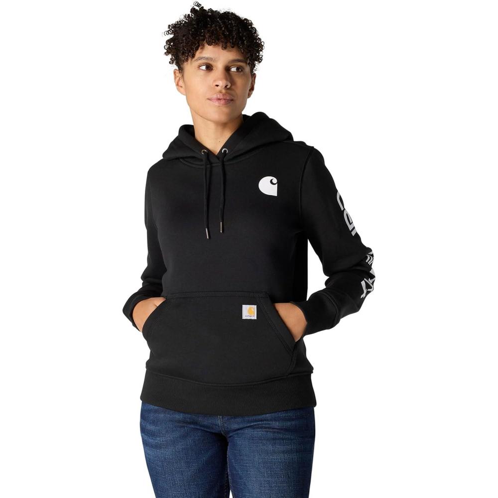 imageCarhartt Womens Relaxed Fit Midweight Logo Sleeve Graphic SweatshirtBlack