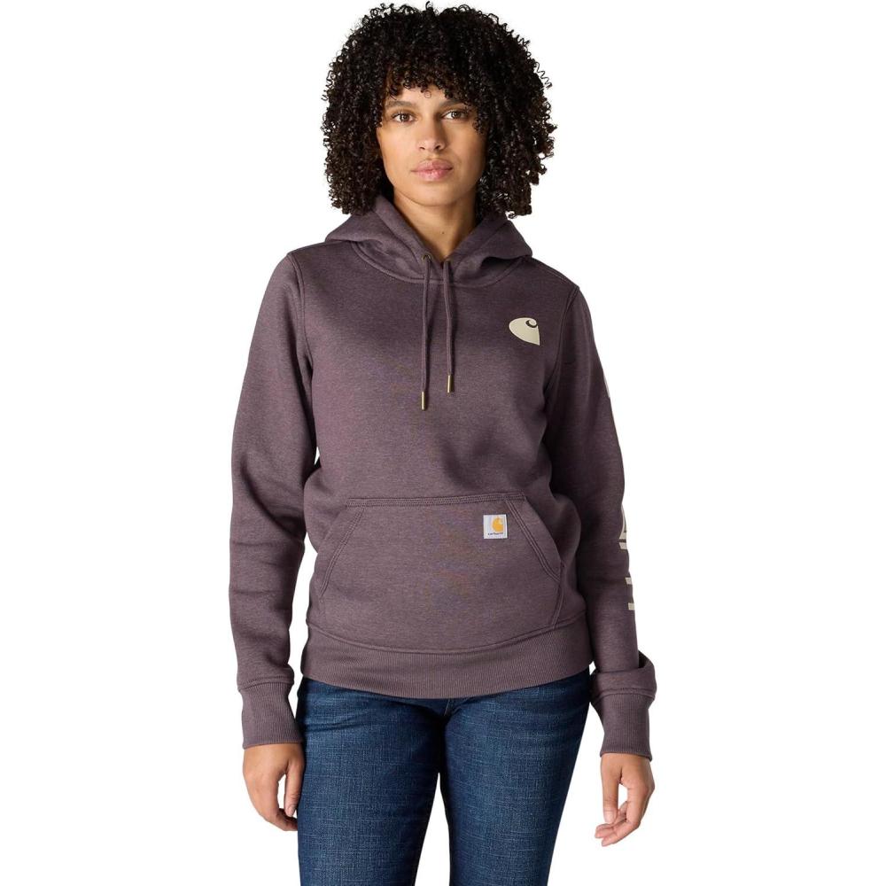 imageCarhartt Womens Relaxed Fit Midweight Logo Sleeve Graphic SweatshirtBlackberry Heather