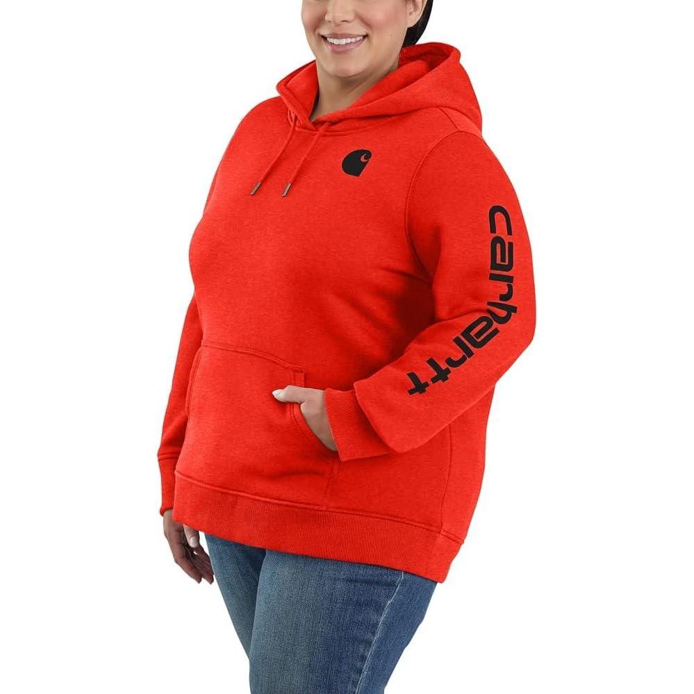 imageCarhartt Womens Relaxed Fit Midweight Logo Sleeve Graphic SweatshirtCurrant Heather