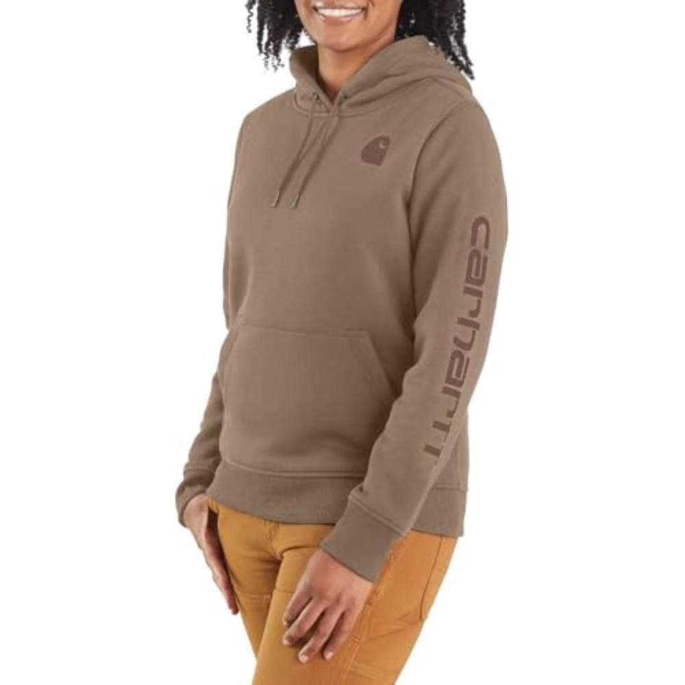 imageCarhartt Womens Relaxed Fit Midweight Logo Sleeve Graphic SweatshirtFlaxseed