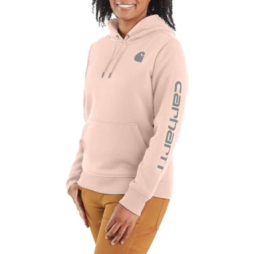imageCarhartt Womens Relaxed Fit Midweight Logo Sleeve Graphic SweatshirtGeorgia Peach
