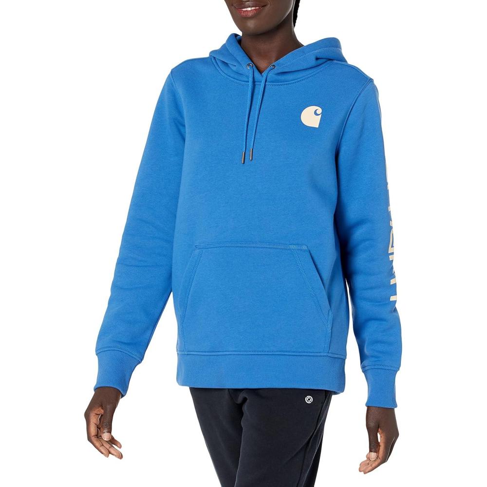 imageCarhartt Womens Relaxed Fit Midweight Logo Sleeve Graphic SweatshirtLight Cobalt