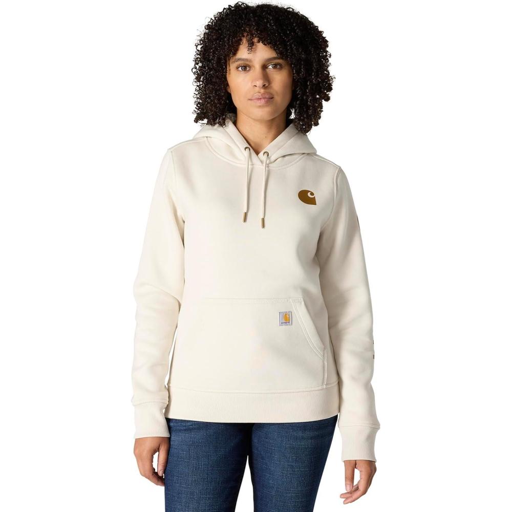 imageCarhartt Womens Relaxed Fit Midweight Logo Sleeve Graphic SweatshirtMaltCarhartt Brown