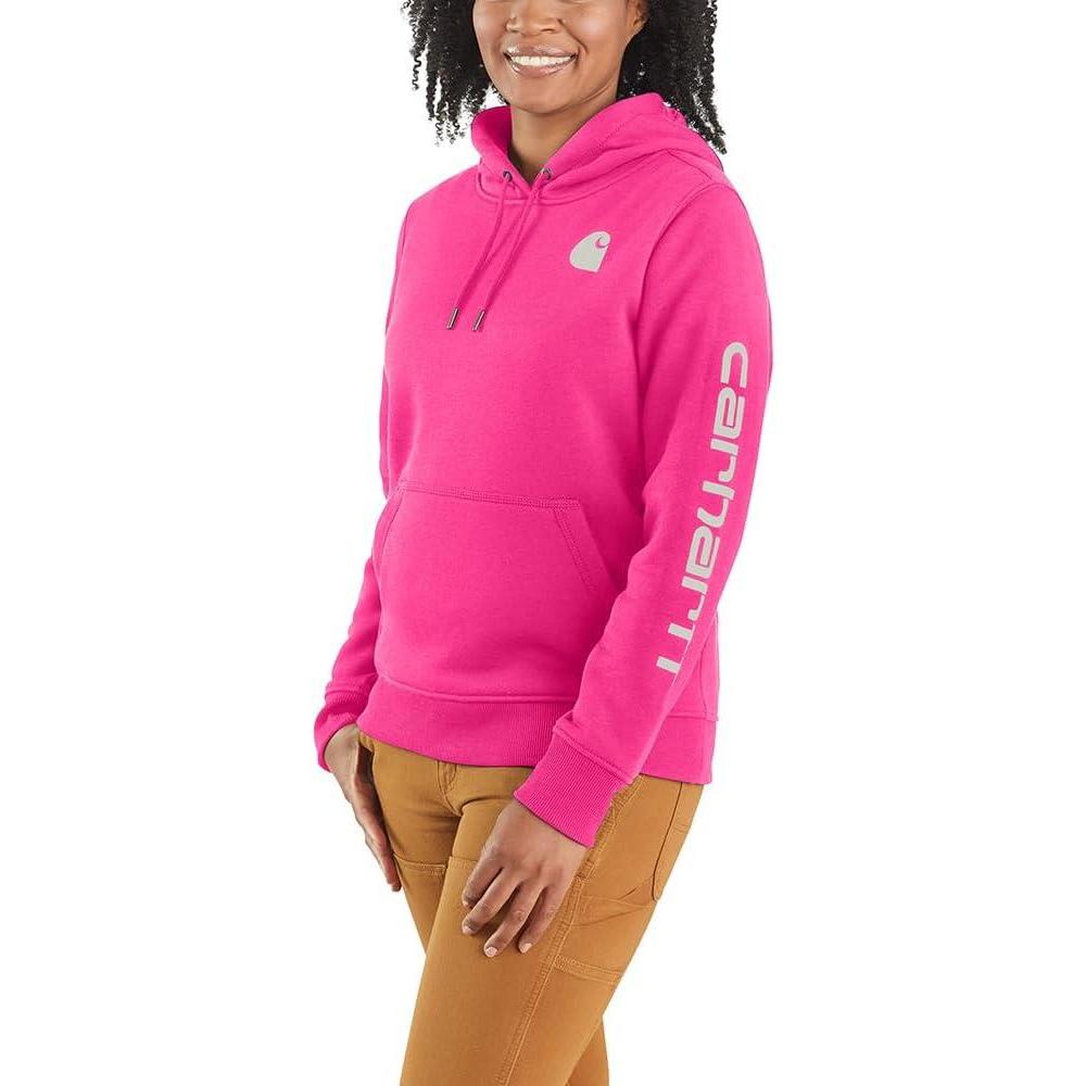 imageCarhartt Womens Relaxed Fit Midweight Logo Sleeve Graphic SweatshirtPink Glow
