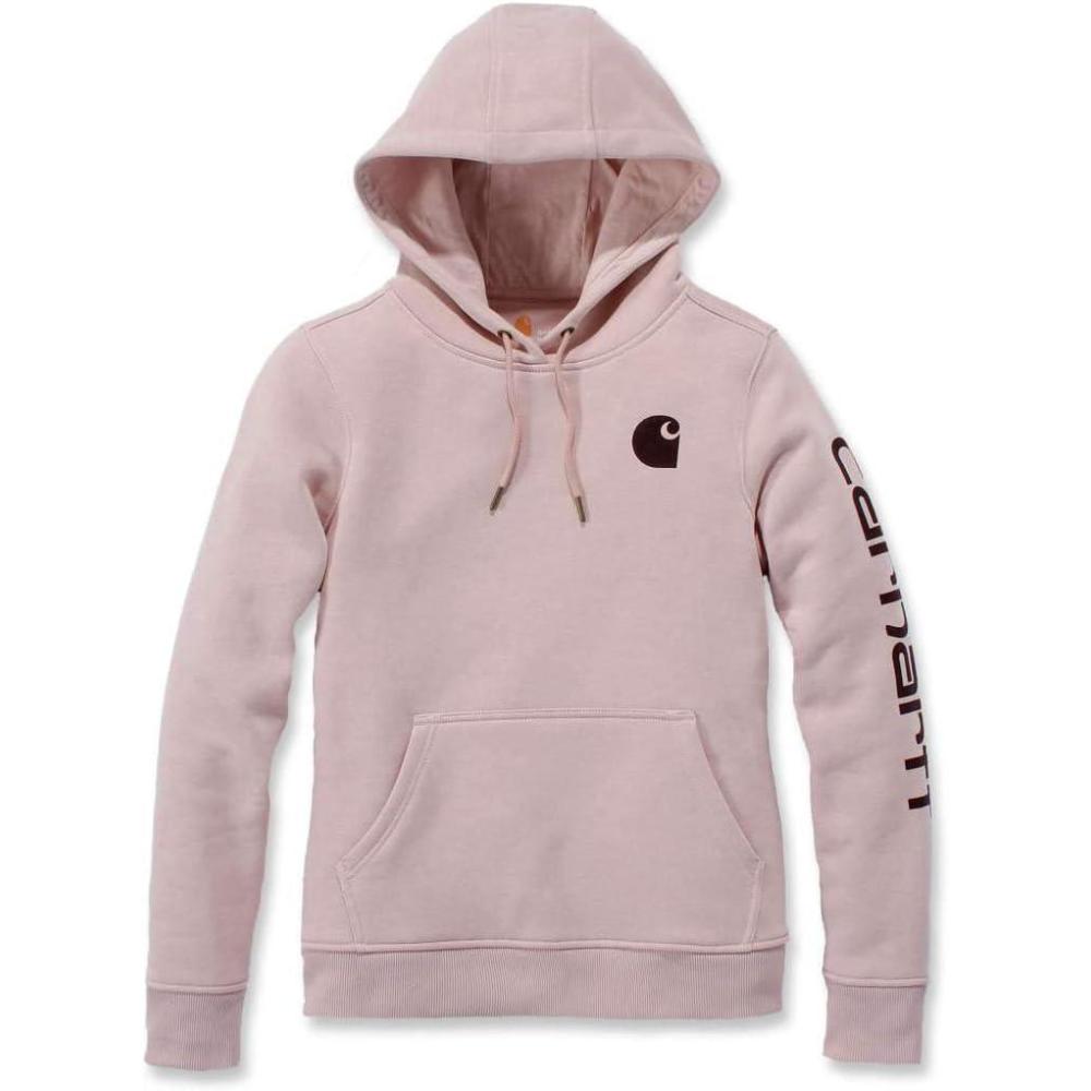 imageCarhartt Womens Relaxed Fit Midweight Logo Sleeve Graphic SweatshirtRose Smoke Heather