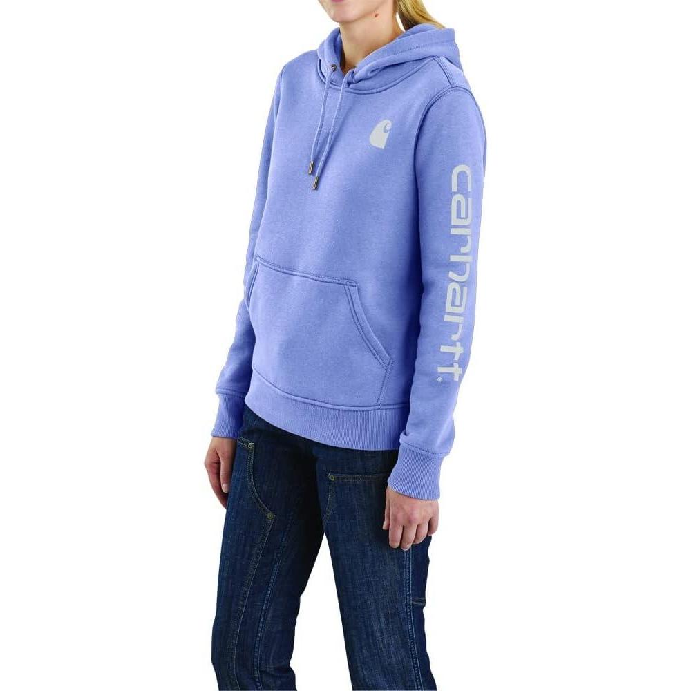 imageCarhartt Womens Relaxed Fit Midweight Logo Sleeve Graphic SweatshirtSoft Lavender Heather