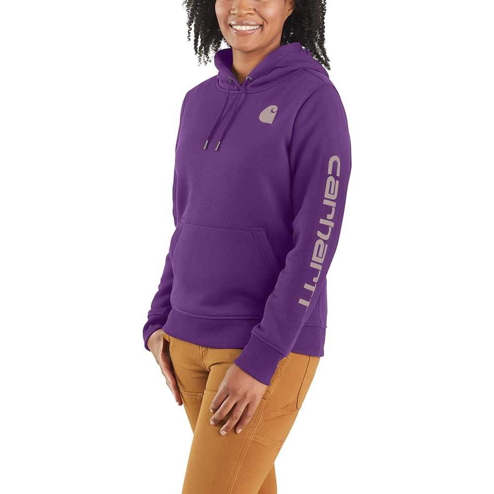 imageCarhartt Womens Relaxed Fit Midweight Logo Sleeve Graphic SweatshirtTrue Purple