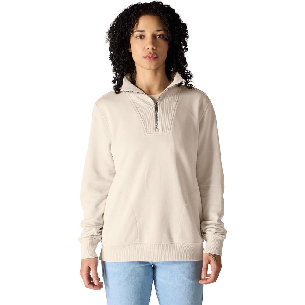 imageCarhartt Womens TENCEL Fiber Series Relaxed Fit HalfZip SweatshirtOat Milk