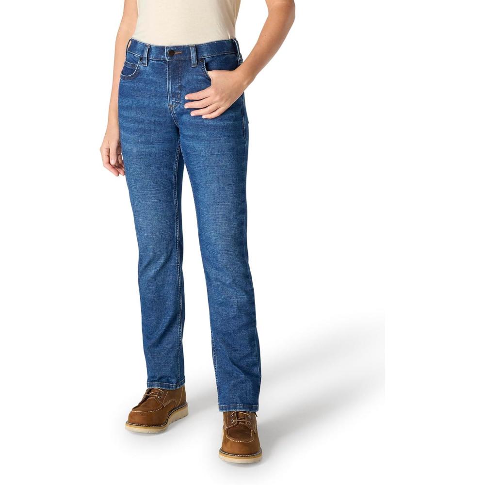 imageCarhartt Womens The Essential Mid Rise Comfort Jeans  Performance Fit Stretch DenimGrotto
