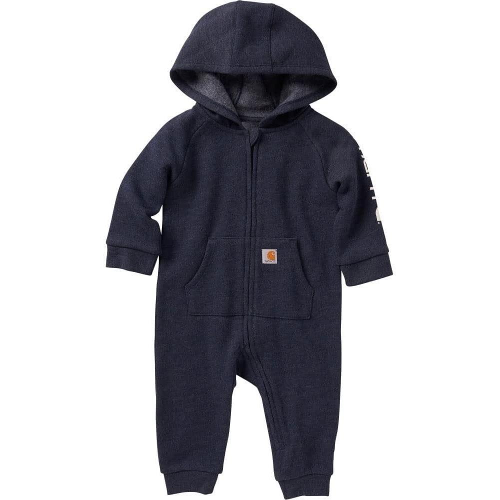 imageCarhartt babyboys Longsleeve Hooded Zipup Footless Jumpsuit Onepiece HoodieNavy Blazer Heather