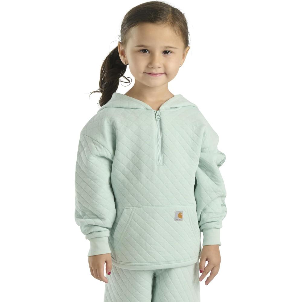 imageCarhartt girls Longsleeve Halfzip Hooded SweatshirtSurf Spray Green