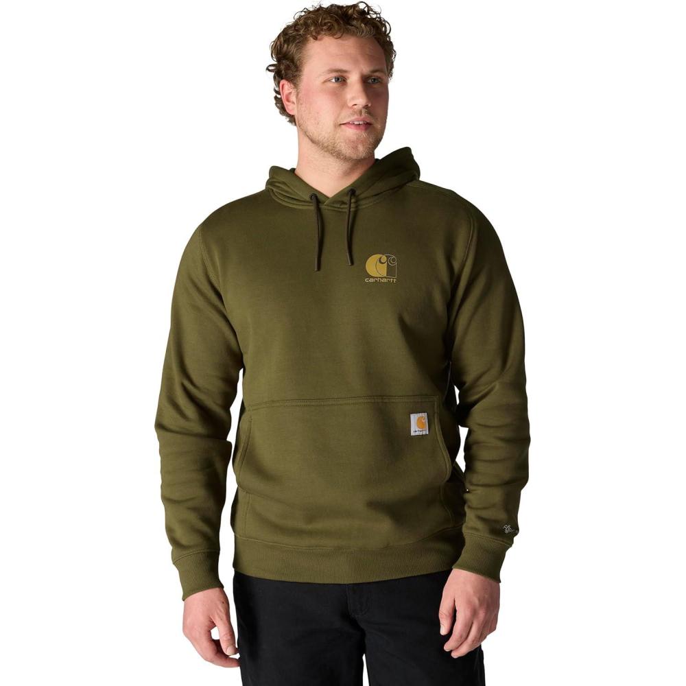 imageCarhartt mens Force Relaxed Fit Lightweight Logo Graphic SweatshirtDark Bronzed Green