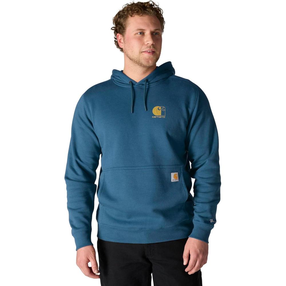 imageCarhartt mens Force Relaxed Fit Lightweight Logo Graphic SweatshirtDark Horizon Blue