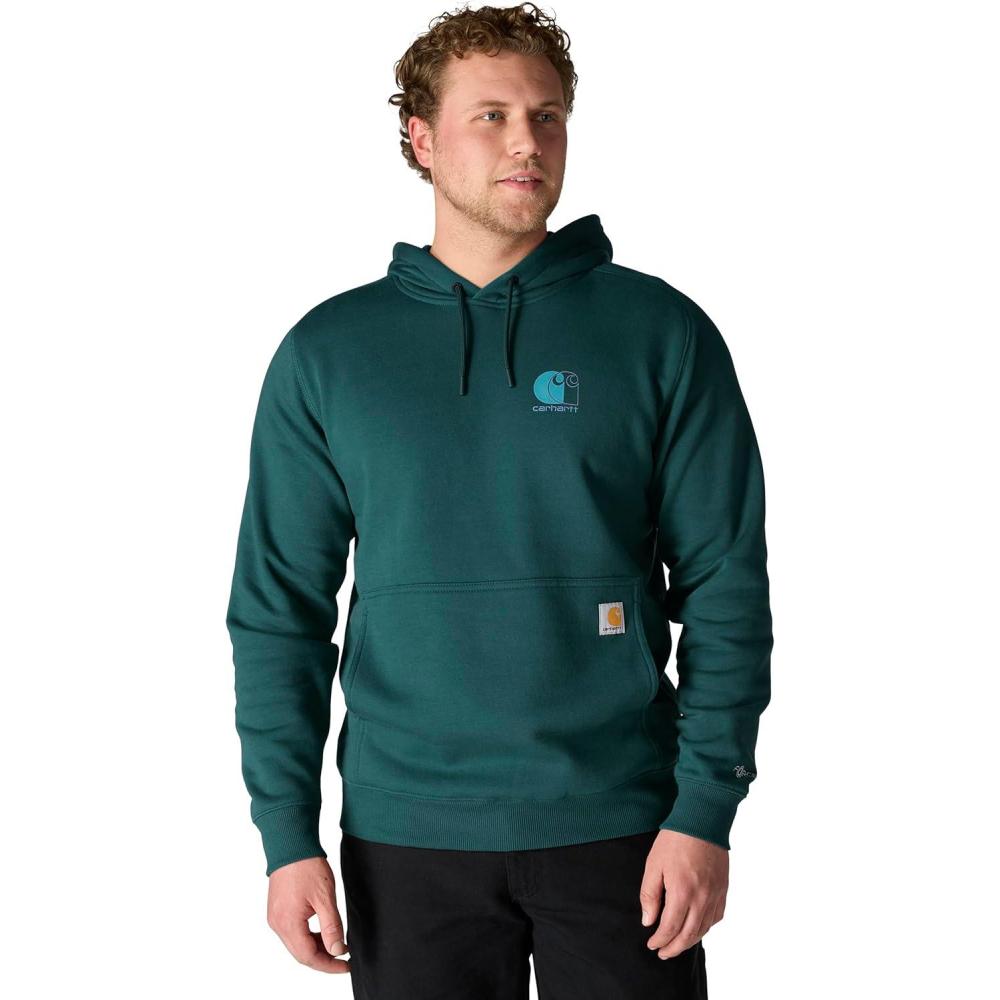 imageCarhartt mens Force Relaxed Fit Lightweight Logo Graphic SweatshirtGreenstone