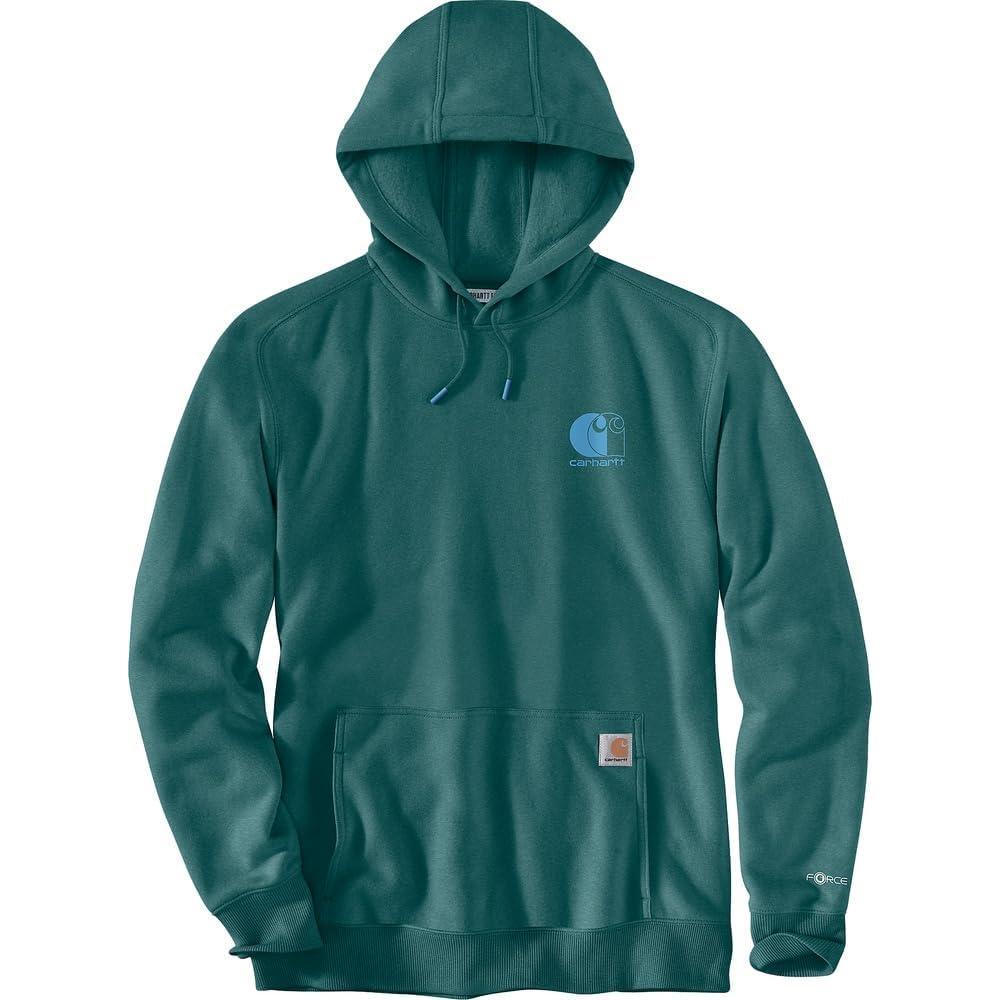 imageCarhartt mens Force Relaxed Fit Lightweight Logo Graphic SweatshirtTransformative Teal Heather