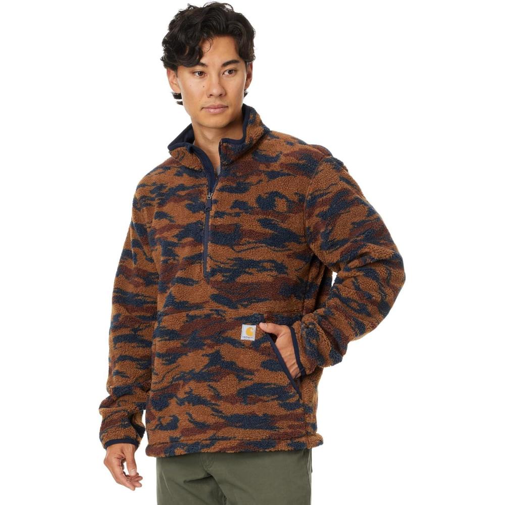 imageCarhartt mens Loose Fit Fleece PulloverCarhartt Brown Camo