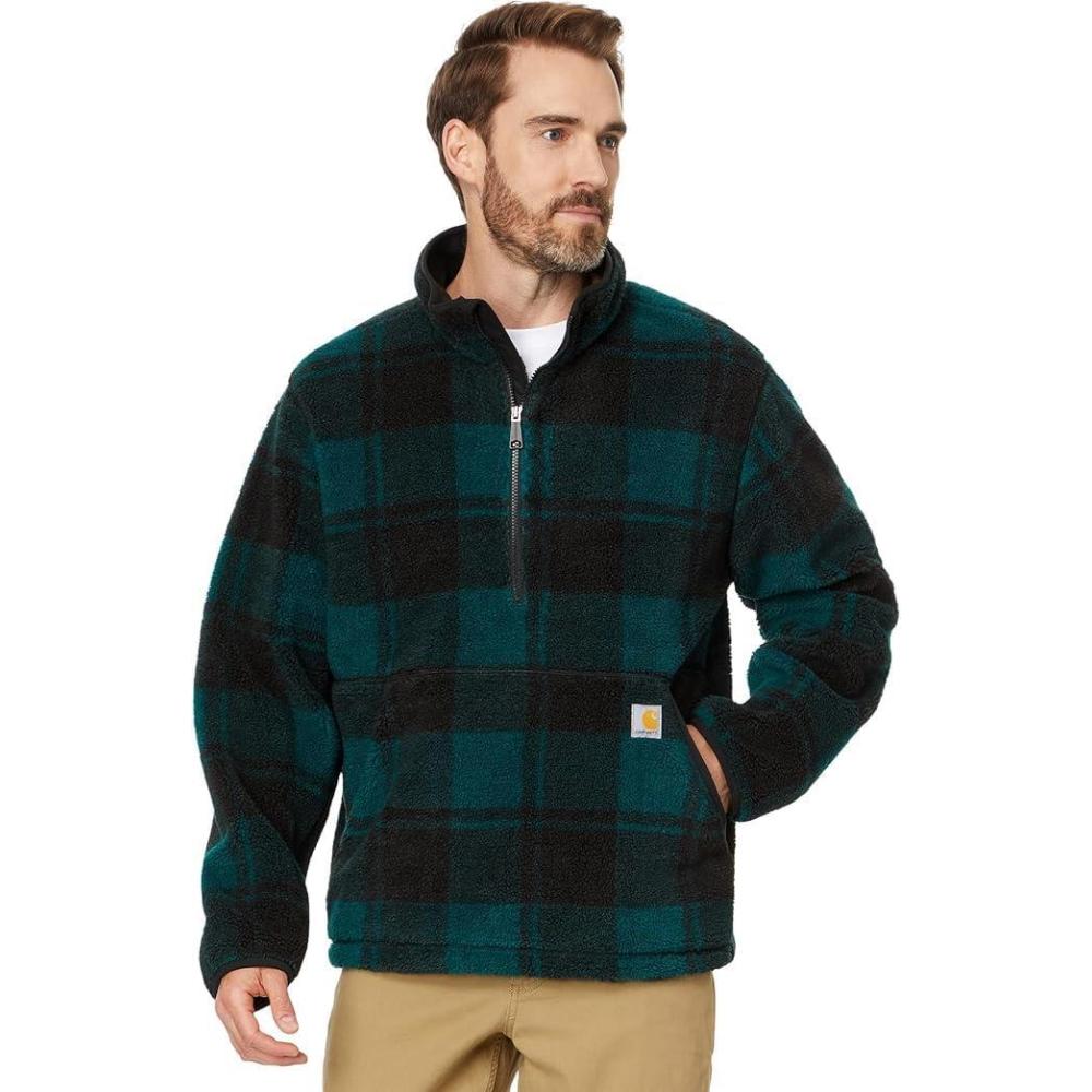 imageCarhartt mens Loose Fit Fleece PulloverCarhartt Mens Loose Fit Fleece Pullover Hunt ClubBlack Plaid Me