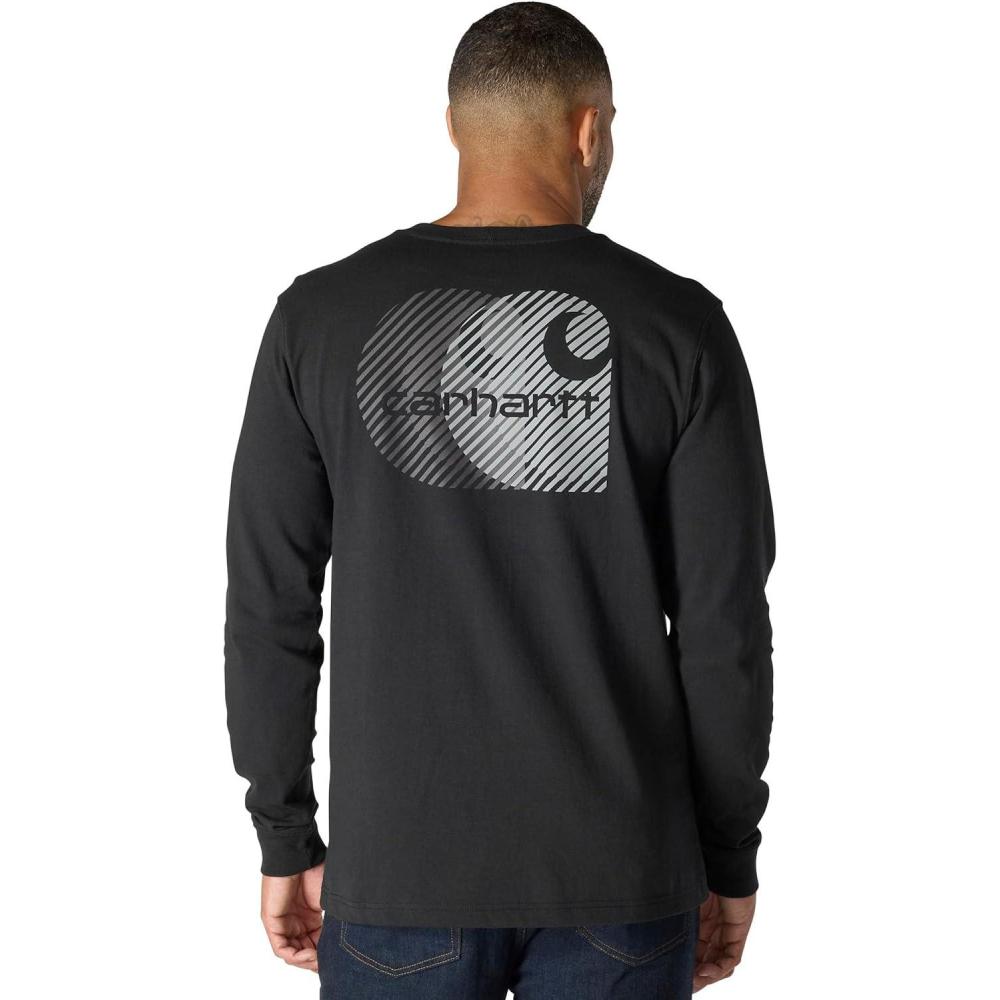 imageCarhartt mens Relaxed Fit Heavyweight Longsleeve Pocket C Graphic TshirtBlack