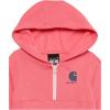 Carhartt Baby & Toddler Girls’ Half-Zip Hooded Sweatshirt(Pink Lemonade)