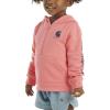 Carhartt Baby & Toddler Girls’ Half-Zip Hooded Sweatshirt(Pink Lemonade)