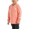 Carhartt Baby & Toddler Girls’ Half-Zip Hooded Sweatshirt(Shell Pink Heather)