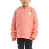 Carhartt Baby & Toddler Girls’ Half-Zip Hooded Sweatshirt(Shell Pink Heather)