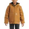 Carhartt Boys’ Flannel-Lined Hooded Canvas Insulated Zip-Up Jacket(Carhartt Brown)