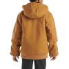 Carhartt Boys’ Flannel-Lined Hooded Canvas Insulated Zip-Up Jacket(Carhartt Brown)