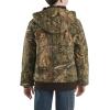 Carhartt Boys’ Flannel-Lined Hooded Canvas Insulated Zip-Up Jacket(Mossy Oak Country Dna)