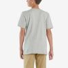 Carhartt Kid’s CA6156 Short-Sleeve Logo Tee – Boys(Light Grey Heather)