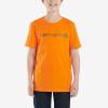 Carhartt Kid’s CA6156 Short-Sleeve Logo Tee – Boys(Orange)