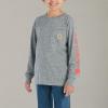 Carhartt Kid’s CA6619 Long-Sleeve Graphic Pocket T-Shirt(Charcoal Heather)