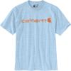 Carhartt Men’s Big Signature Logo Short Sleeve T-Shirt(Moonstone Snow Heather)