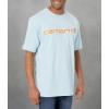 Carhartt Men’s Big Signature Logo Short Sleeve T-Shirt(Moonstone Snow Heather)