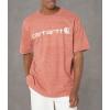 Carhartt Men’s Big Signature Logo Short Sleeve T-Shirt(Terracotta Snow Heather)