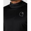 Carhartt Men’s Force Sun Defender™ Lightweight Long-Sleeve Hooded Logo Graphic T-Shirt(Black)