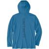 Carhartt Men’s Force Sun Defender™ Lightweight Long-Sleeve Hooded Logo Graphic T-Shirt(Horizon Blue Heather)