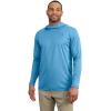 Carhartt Men’s Force Sun Defender™ Lightweight Long-Sleeve Hooded Logo Graphic T-Shirt(Horizon Blue Heather)
