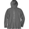 Carhartt Men’s Force Sun Defender™ Lightweight Long-Sleeve Hooded Logo Graphic T-Shirt(Steel)