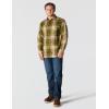 Carhartt Men’s Loose Fit Heavyweight Flannel Long-Sleeve Plaid Shirt(Dark Bronzed Green)